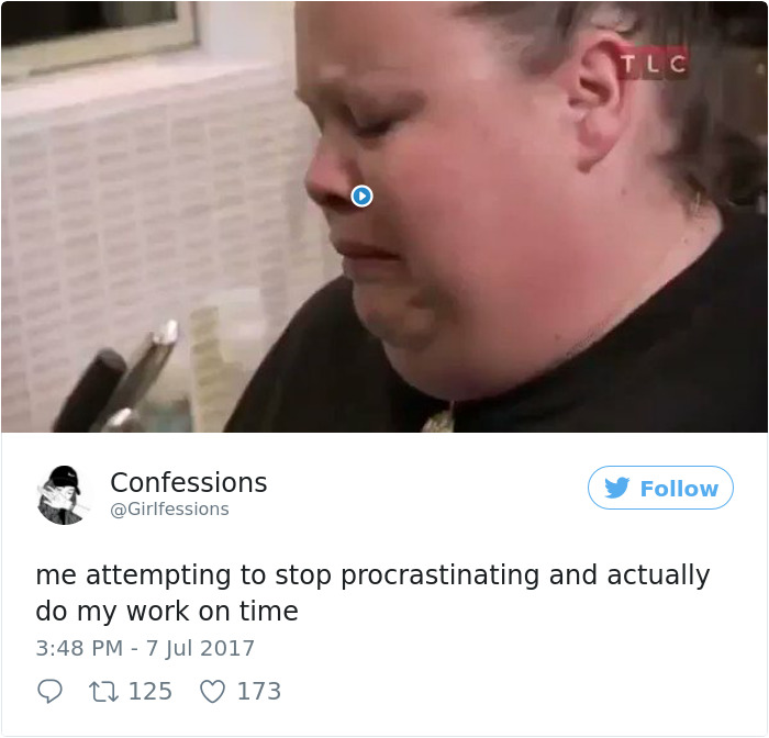 Procrastination Tweet