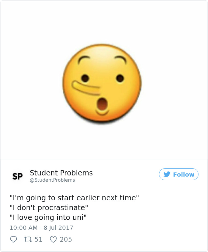 Procrastination Tweet