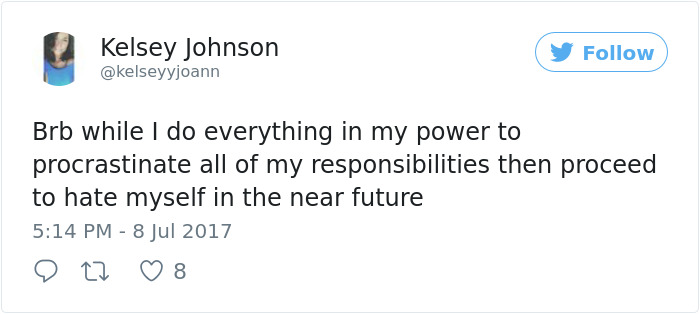 Procrastination Tweet