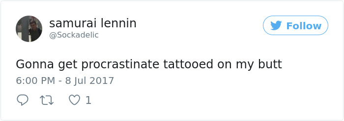 Procrastination Tweet