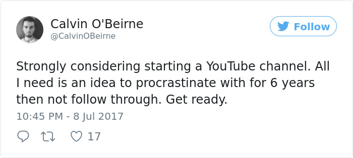 Procrastination Tweet