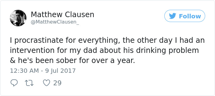 Procrastination Tweet