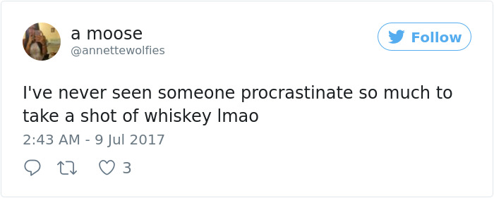 Procrastination Tweet