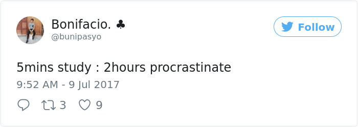 Procrastination Tweet