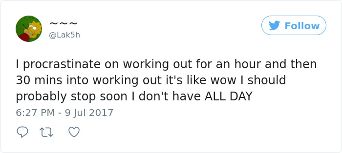 Procrastination Tweet