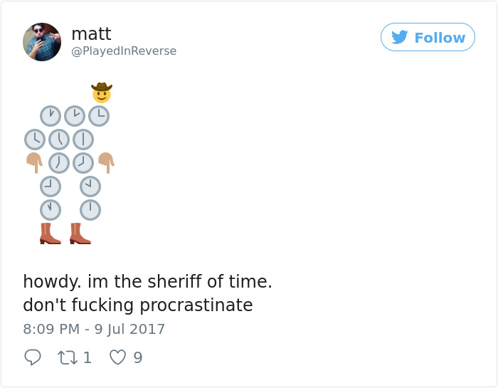 Procrastination Tweet