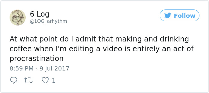 Procrastination Tweet