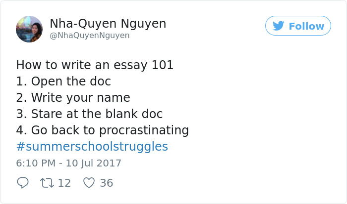 Procrastination Tweet