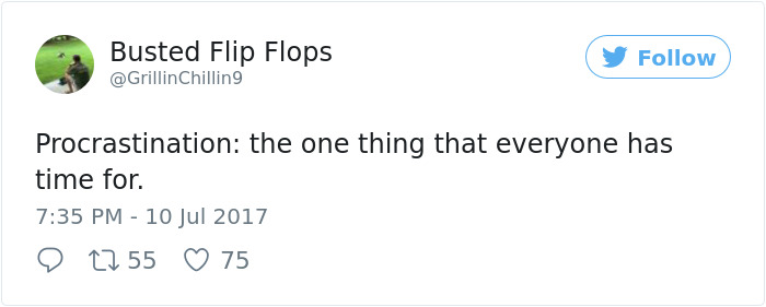 Procrastination Tweet