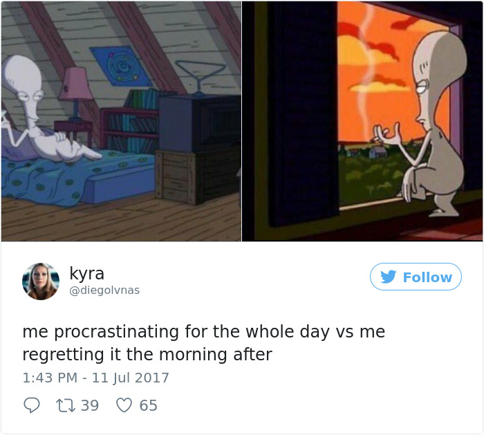 Procrastination Tweet