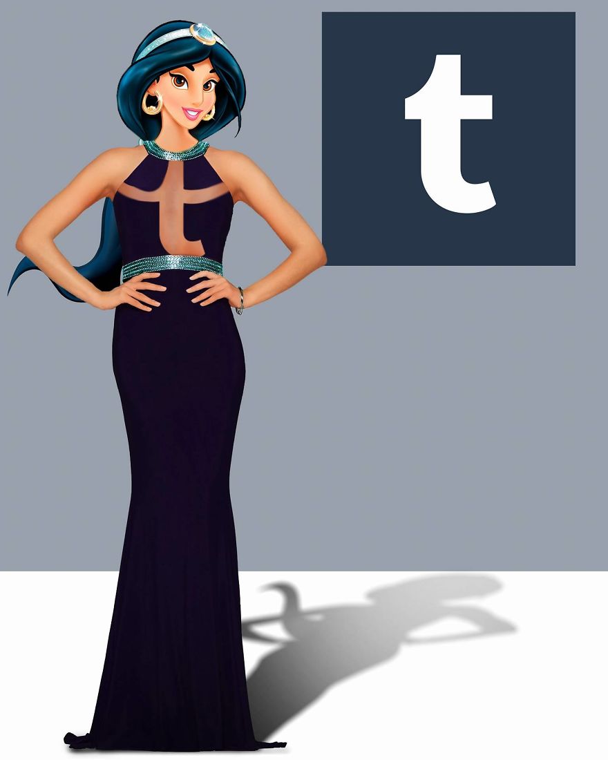 Artist Illustrates Social Networks With Disney Princesses Artist Illustrates Social Networks With Disney Princesses