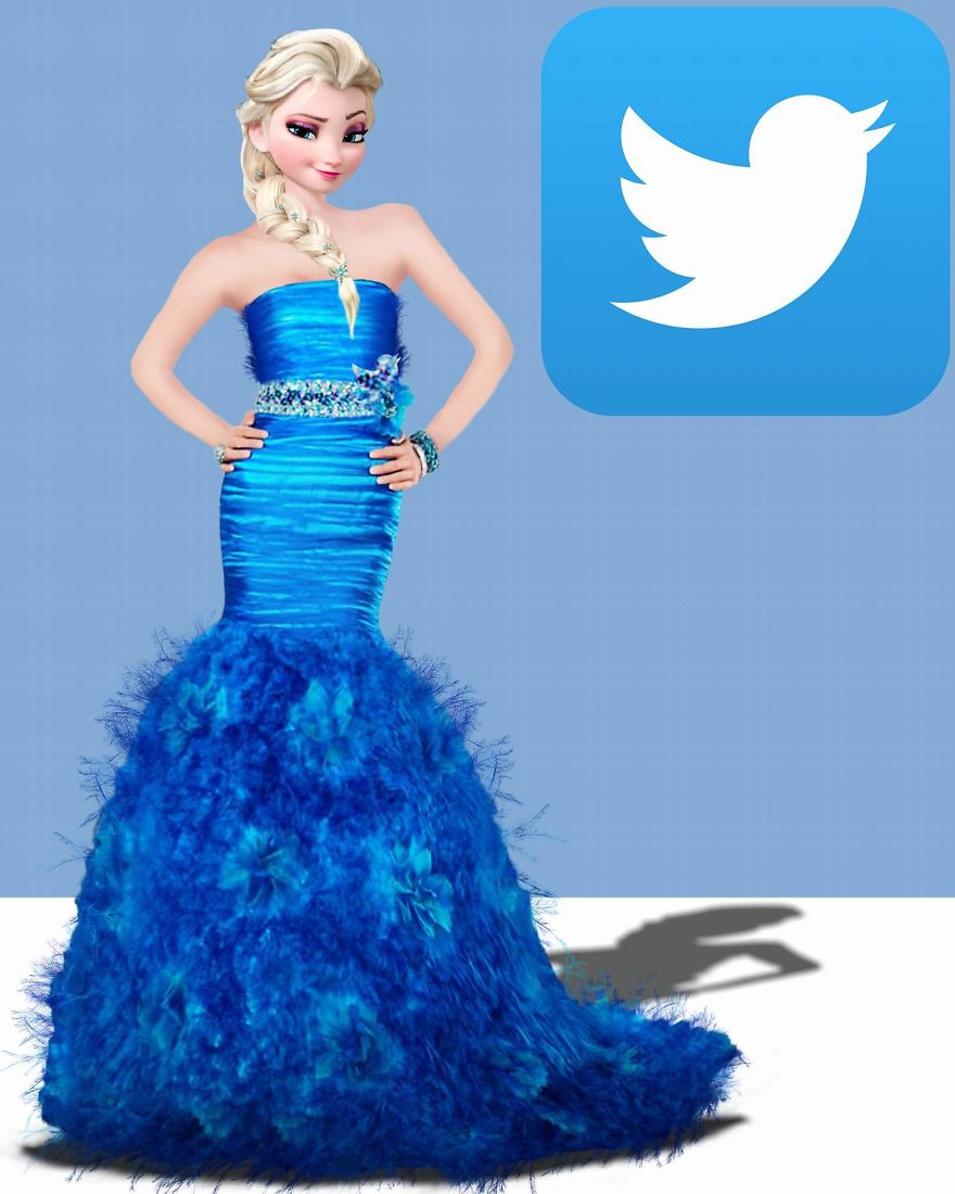 Artist Illustrates Social Networks With Disney Princesses