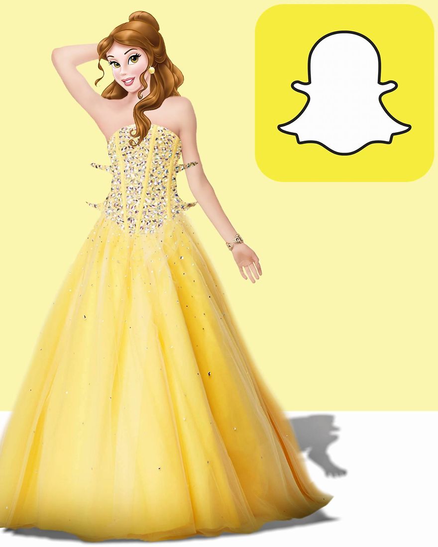 Artist Illustrates Social Networks With Disney Princesses Artist Illustrates Social Networks With Disney Princesses