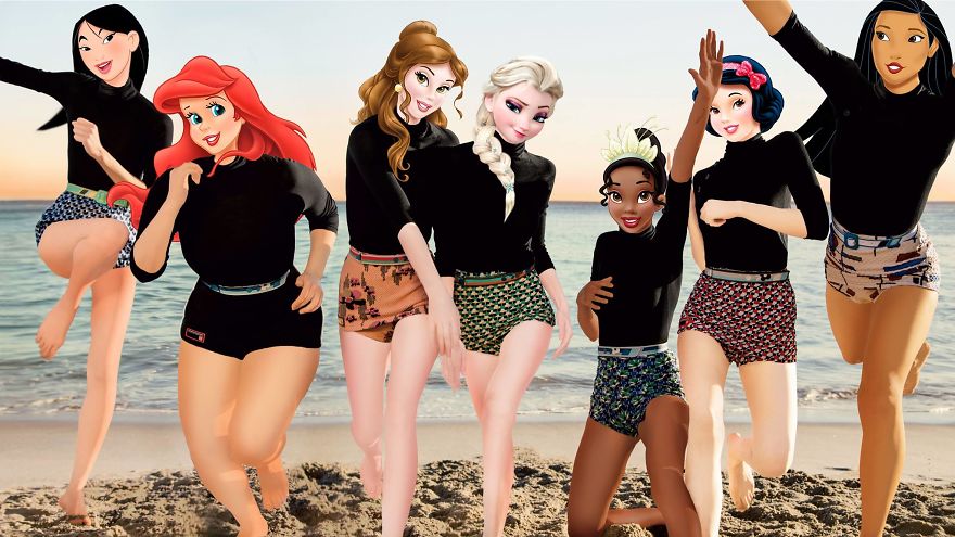 Artist Illustrates Social Networks With Disney Princesses