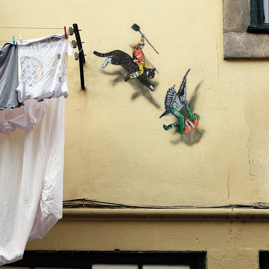 I Found The Way To Defeat Those Fucking Pigeons : To Raise An Army Of Cats (even If Cats Are Also Often Some Moda Focka)
Quick Piece Painted In Gaia, Portugal