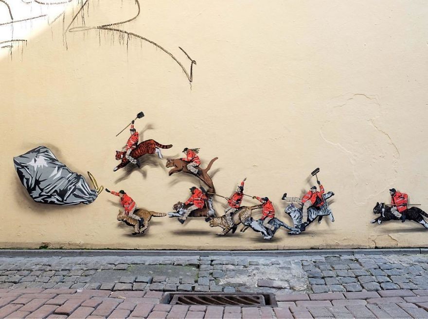 I Said An Army Of Cat, A Small Army Yes, But An Army As Well!
Painted In Brussels 3months Ago