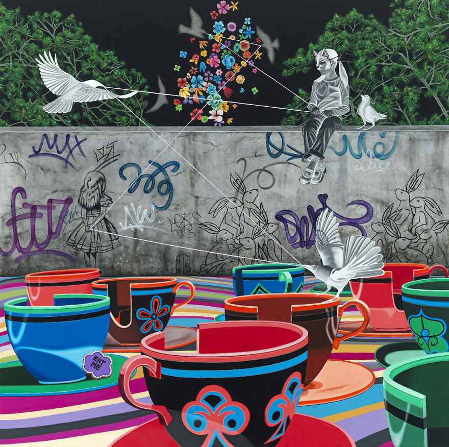 Tension, Oil On Canvas, 48" X 48"