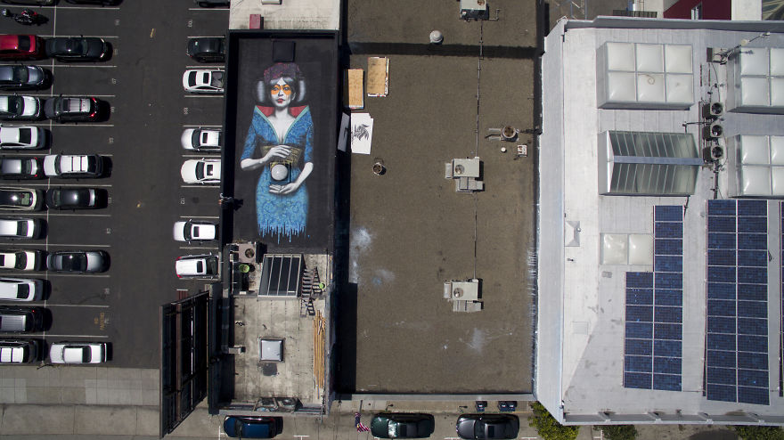 Fin Dac's New Rooftop Mural In San Francisco Fin Dac's New Rooftop Mural In San Francisco