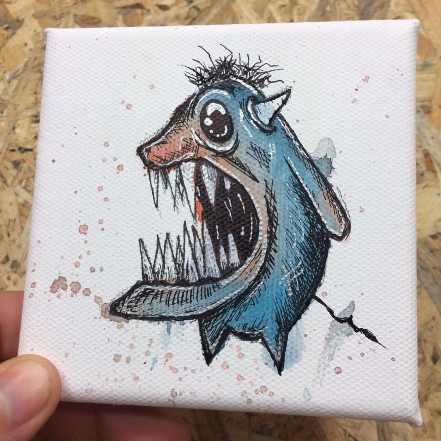 I Create Quirky Monsters From Random Paint Splashes Daily!