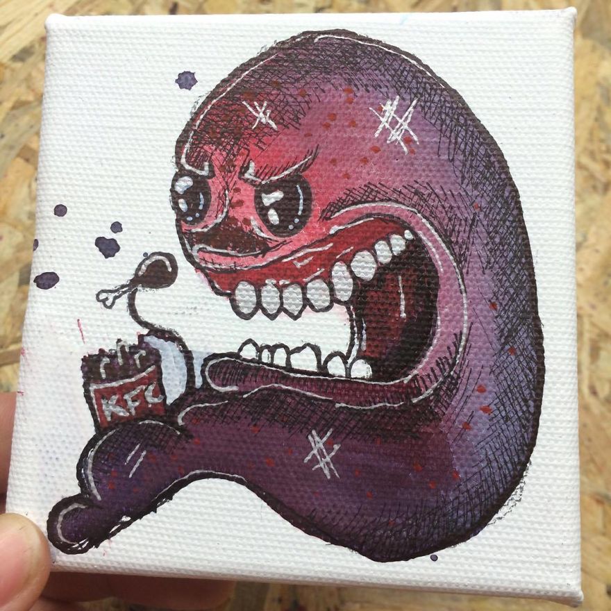 I Create Quirky Monsters From Random Paint Splashes Daily!