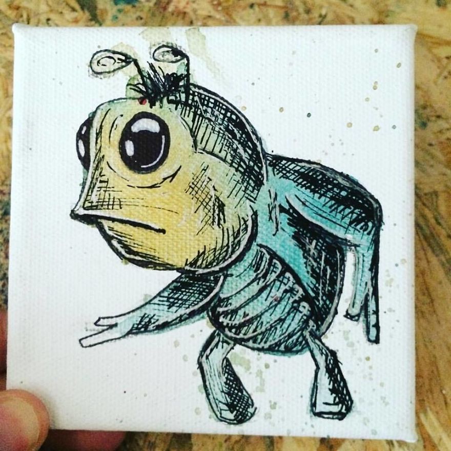 I Create Quirky Monsters From Random Paint Splashes Daily!