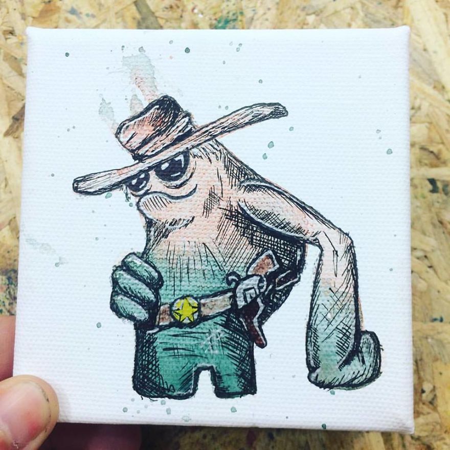 I Create Quirky Monsters From Random Paint Splashes Daily!