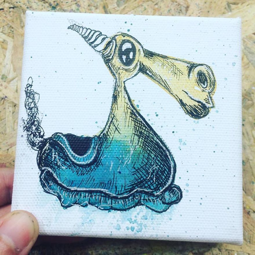 I Create Quirky Monsters From Random Paint Splashes Daily!