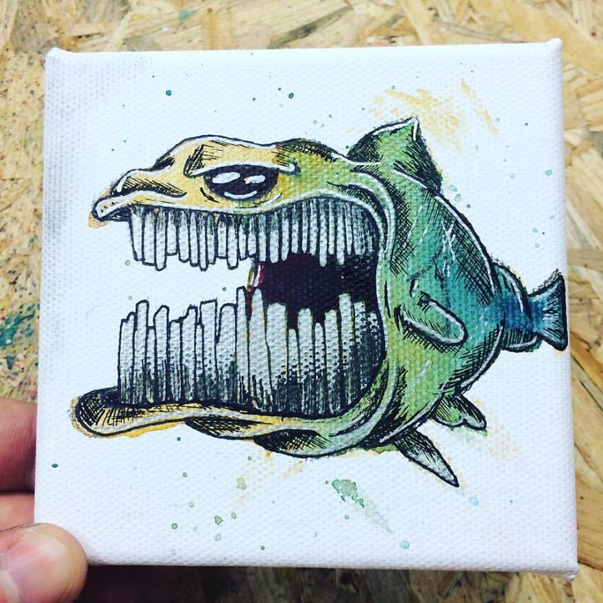 I Create Quirky Monsters From Random Paint Splashes Daily!