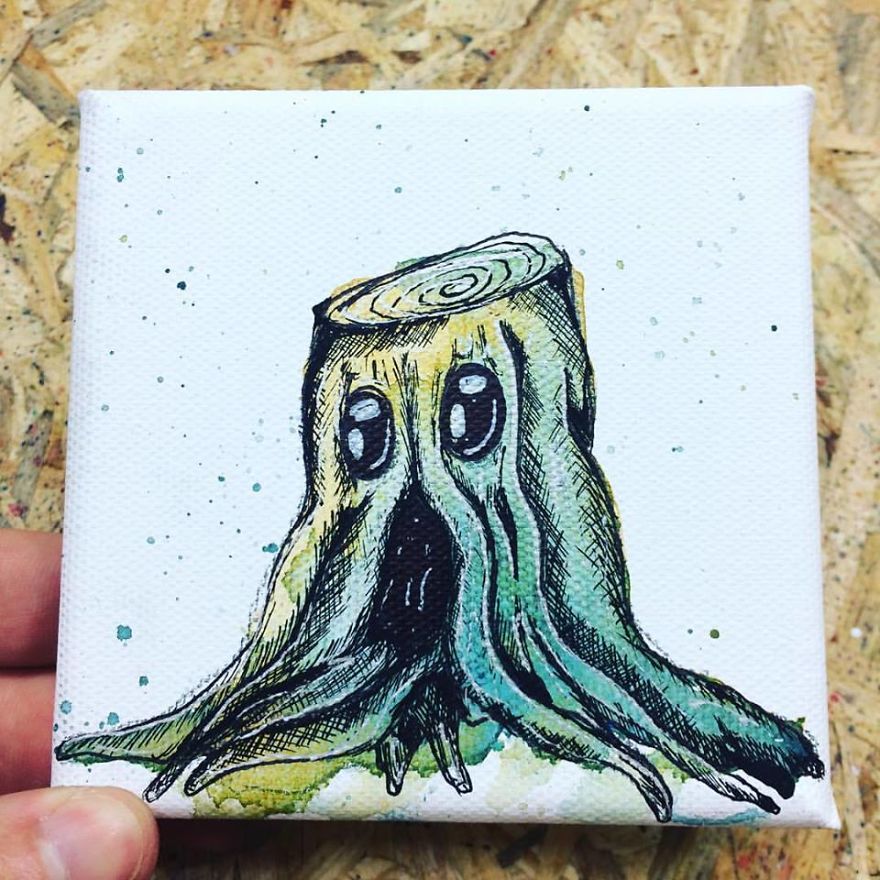 I Create Quirky Monsters From Random Paint Splashes Daily!