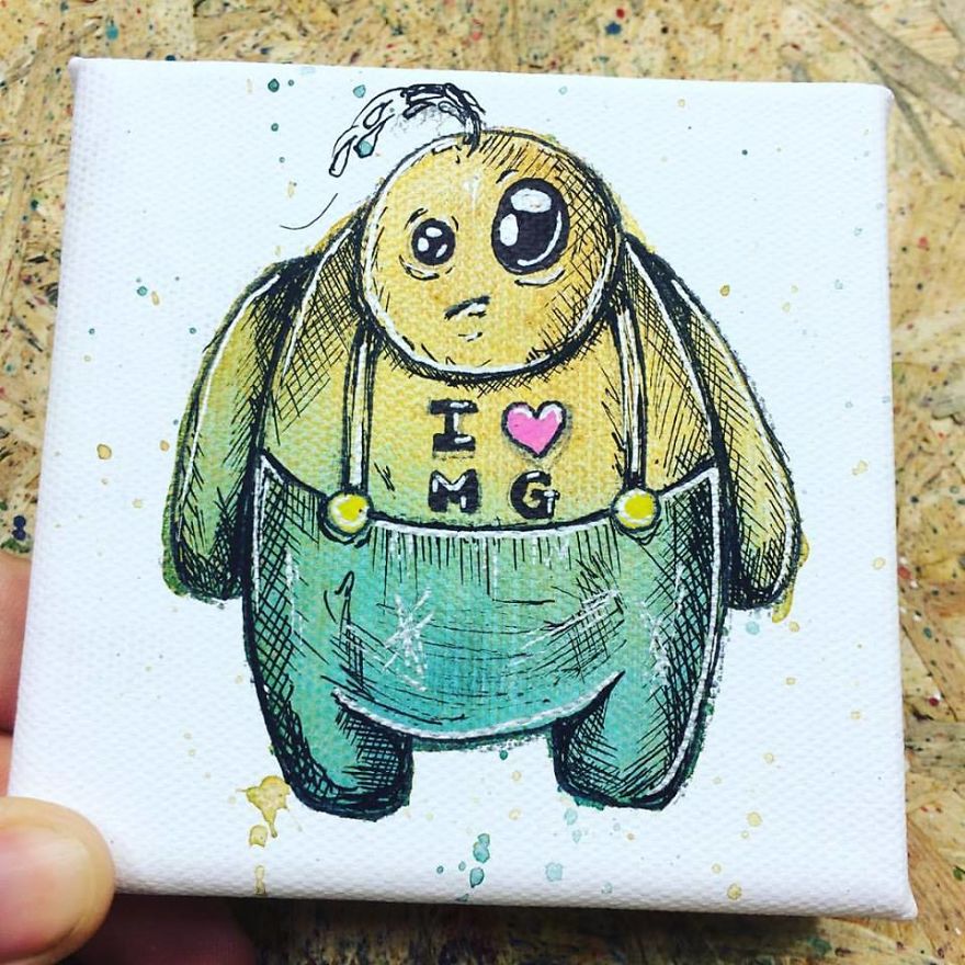 I Create Quirky Monsters From Random Paint Splashes Daily!