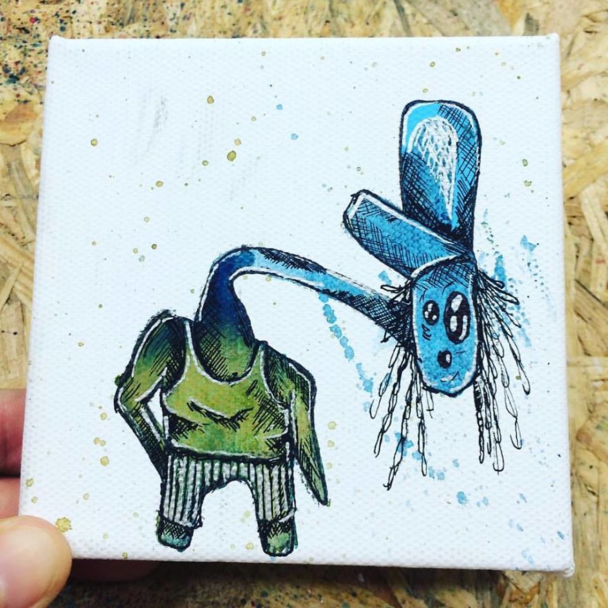 I Create Quirky Monsters From Random Paint Splashes Daily!