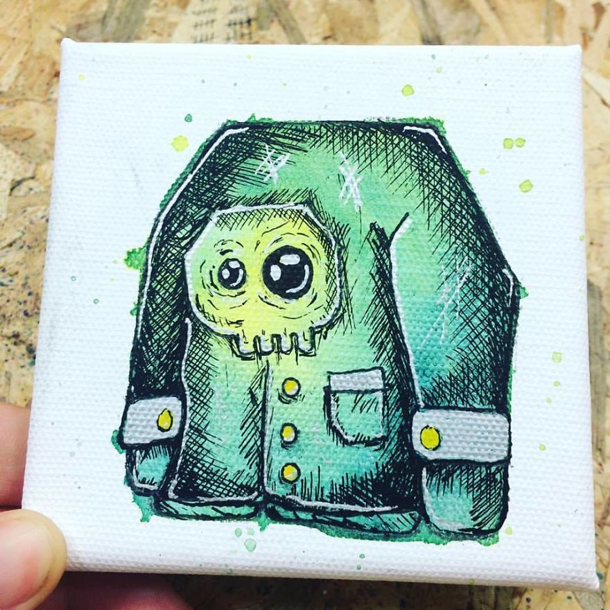 I Create Quirky Monsters From Random Paint Splashes Daily!