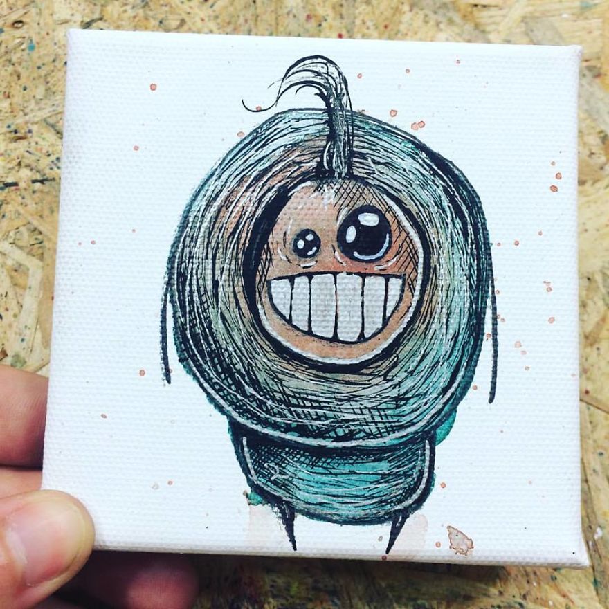 I Create Quirky Monsters From Random Paint Splashes Daily!