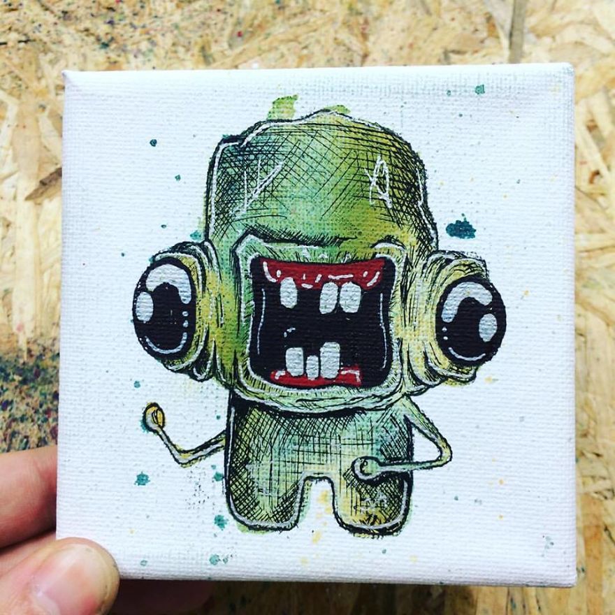 I Create Quirky Monsters From Random Paint Splashes Daily!