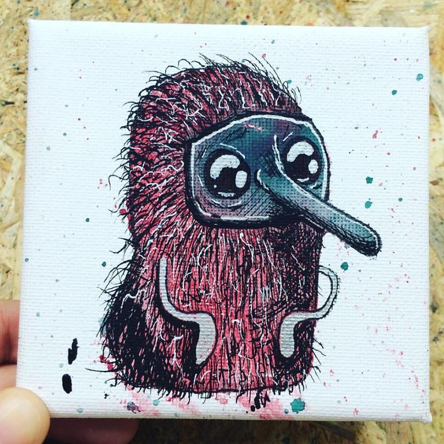 I Create Quirky Monsters From Random Paint Splashes Daily!