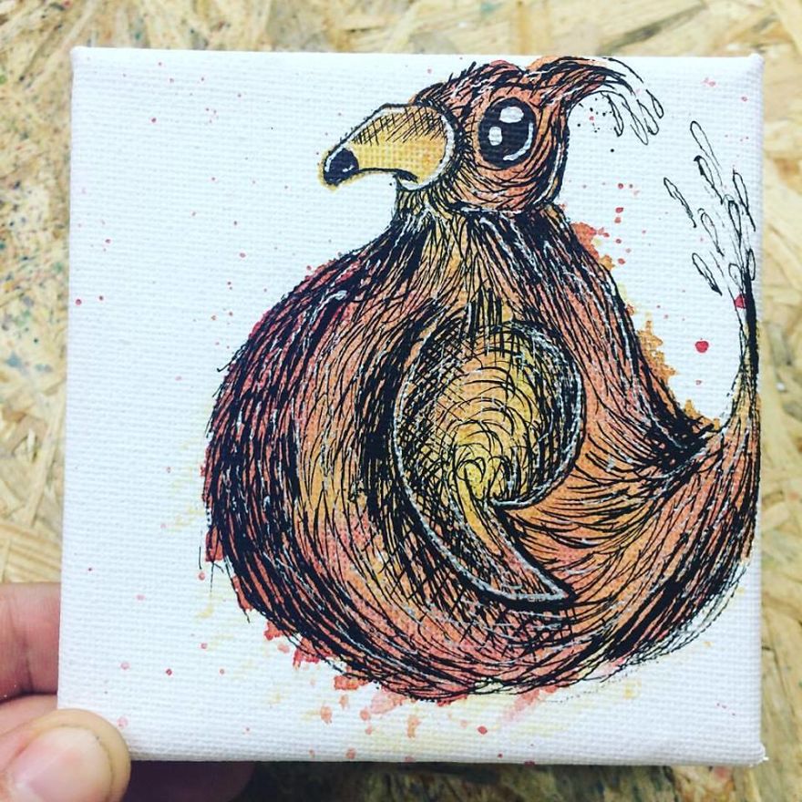 I Create Quirky Monsters From Random Paint Splashes Daily!