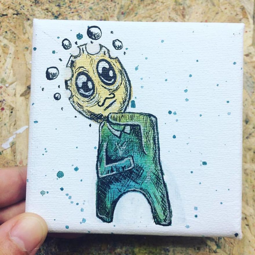 I Create Quirky Monsters From Random Paint Splashes Daily!