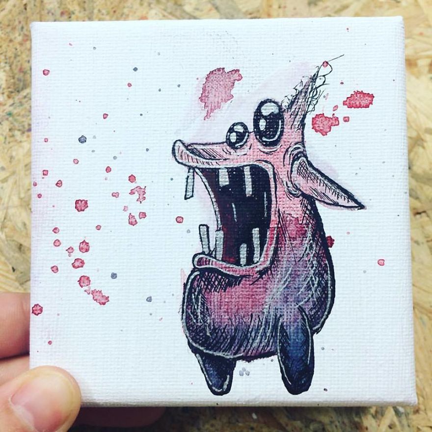 I Create Quirky Monsters From Random Paint Splashes Daily!