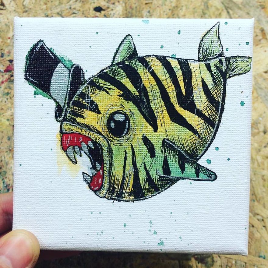 I Create Quirky Monsters From Random Paint Splashes Daily!