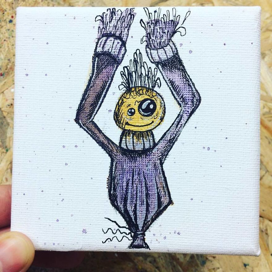 I Create Quirky Monsters From Random Paint Splashes Daily!