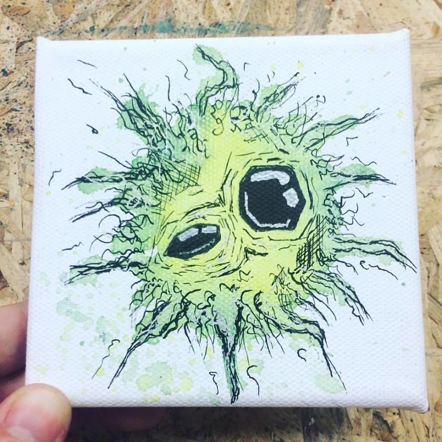 I Create Quirky Monsters From Random Paint Splashes Daily!