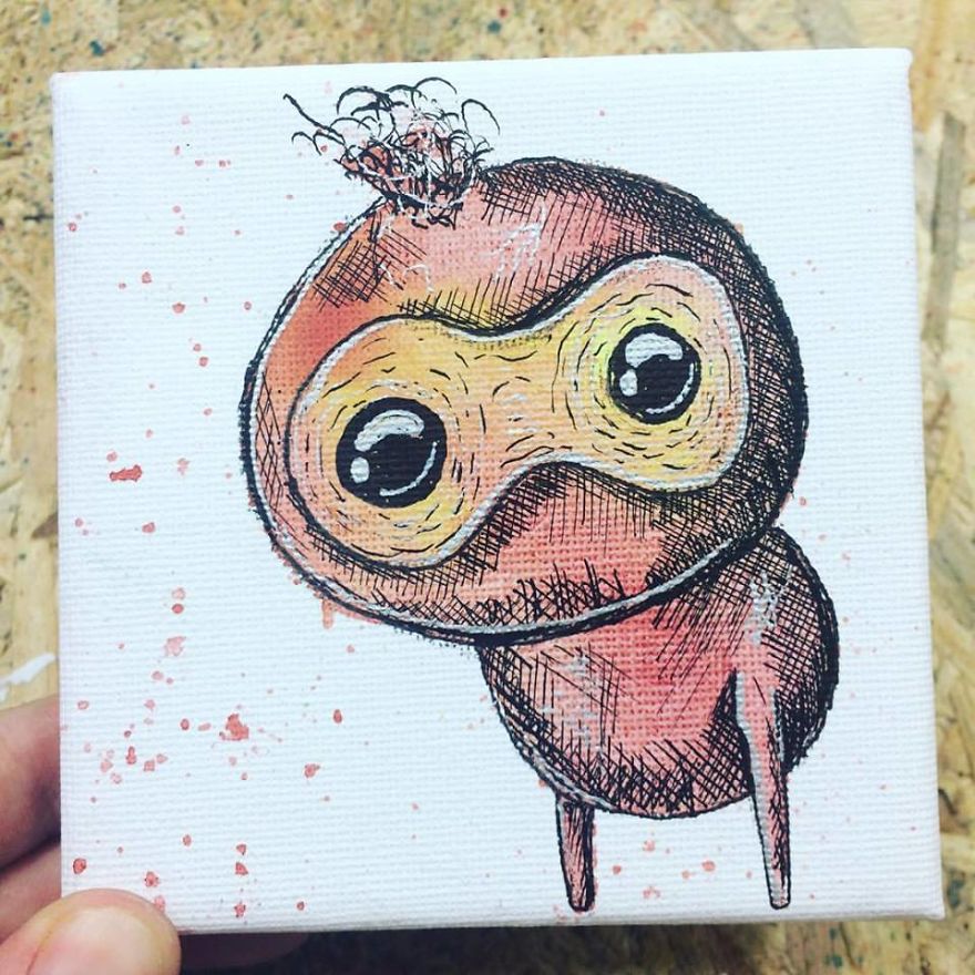 I Create Quirky Monsters From Random Paint Splashes Daily!