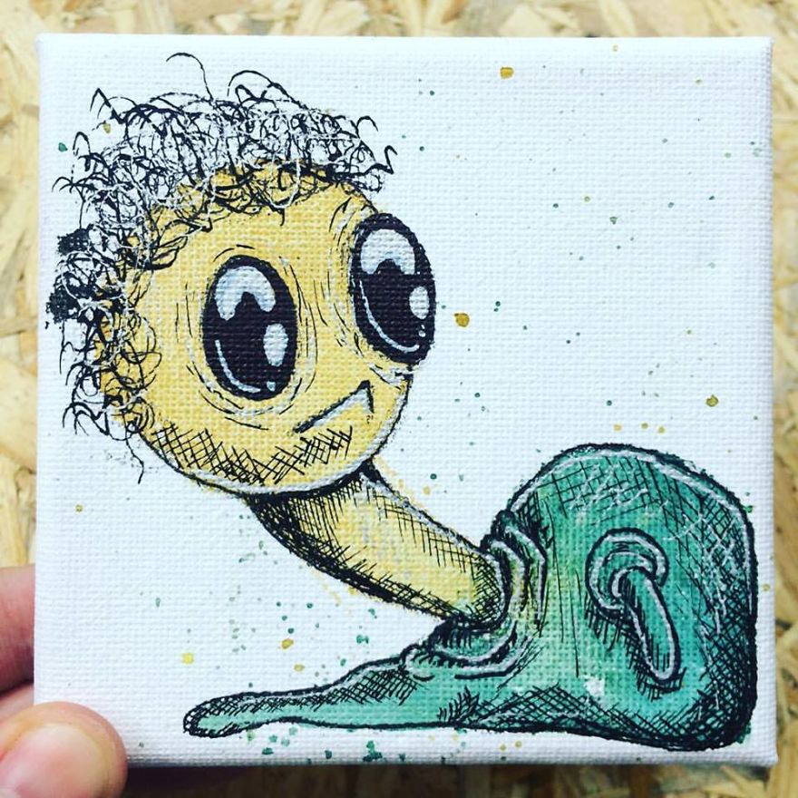 I Create Quirky Monsters From Random Paint Splashes Daily!