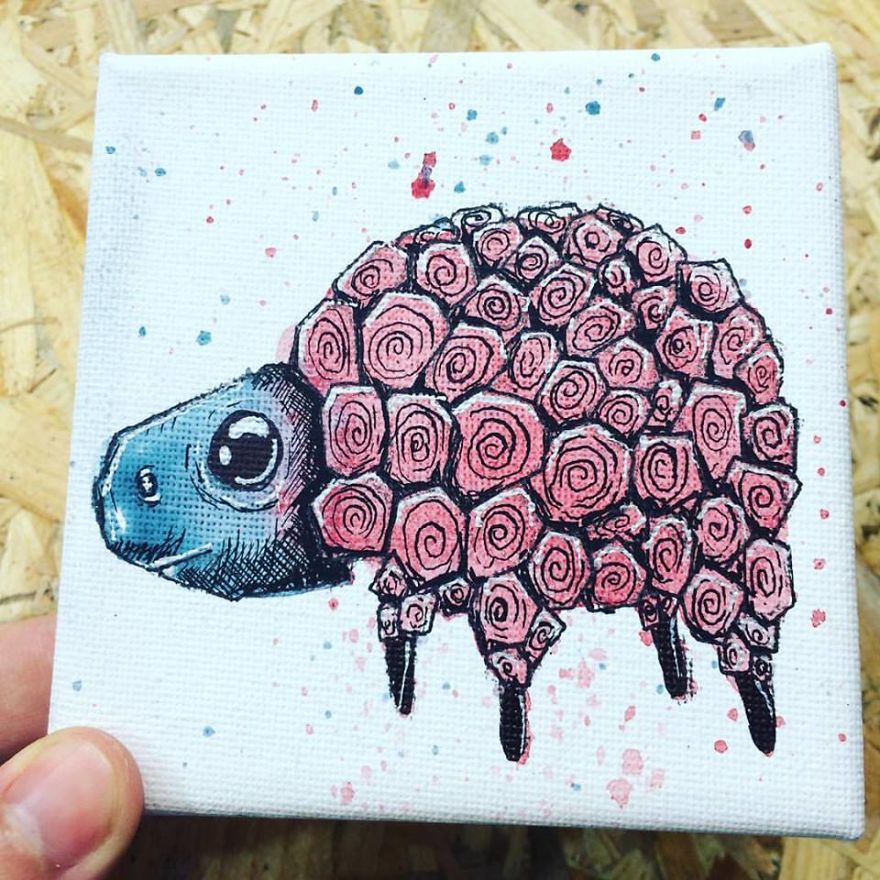 I Create Quirky Monsters From Random Paint Splashes Daily!