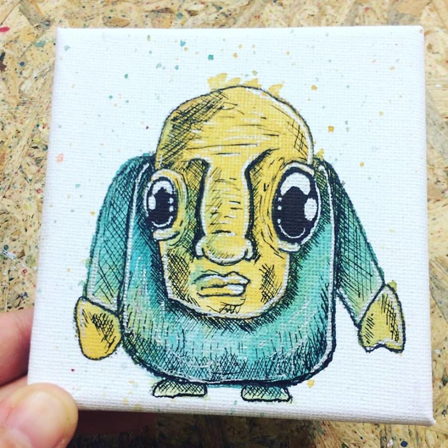 I Create Quirky Monsters From Random Paint Splashes Daily!