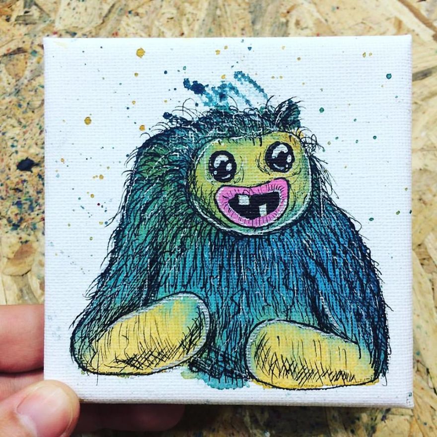 I Create Quirky Monsters From Random Paint Splashes Daily!