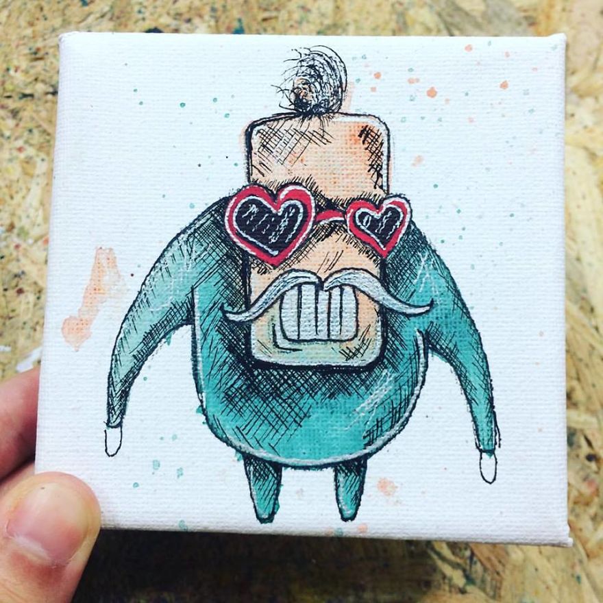 I Create Quirky Monsters From Random Paint Splashes Daily!