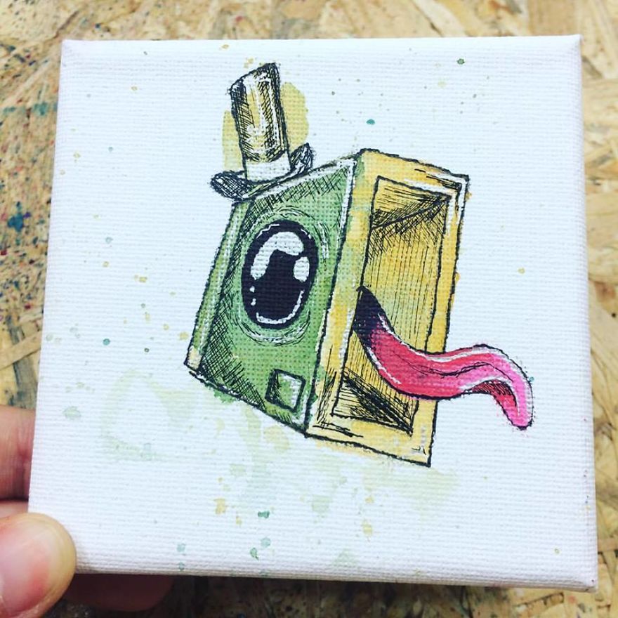 I Create Quirky Monsters From Random Paint Splashes Daily!