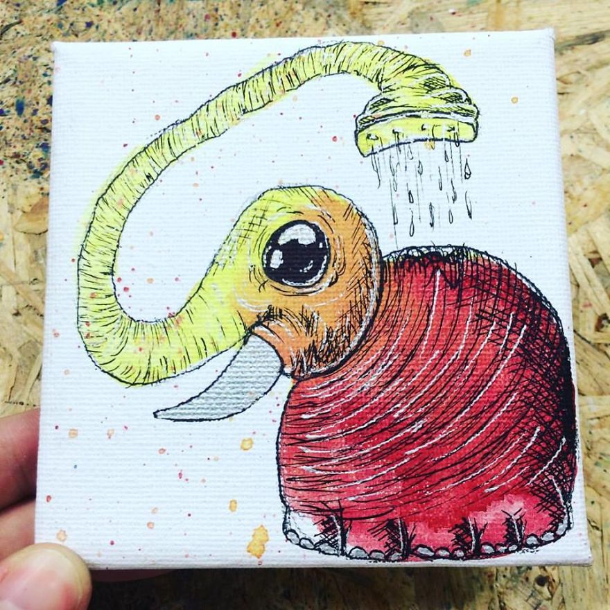 I Create Quirky Monsters From Random Paint Splashes Daily!