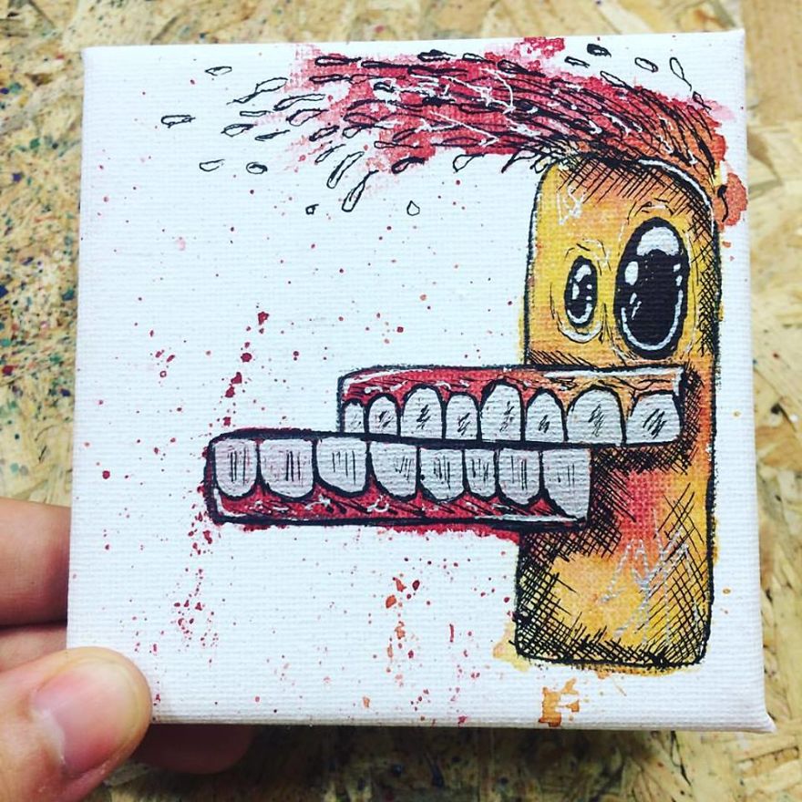 I Create Quirky Monsters From Random Paint Splashes Daily!